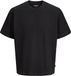 Jack & Jones T-shirt met ronde hals en korte mouw voor heren, effen, loose fit, 100% katoen, zwart, maat M