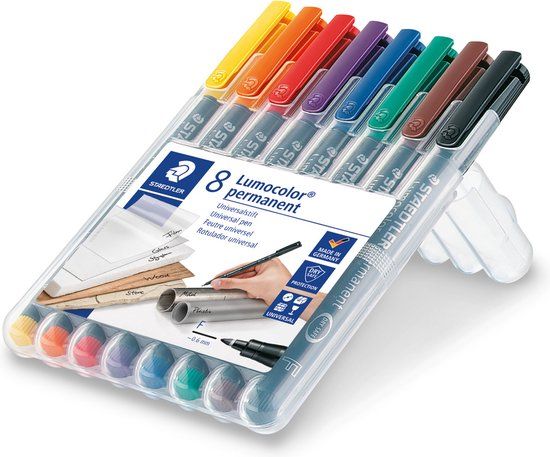 STAEDTLER Lumocolor F permanent pen - 8 kleuren