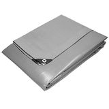 ECD Germany Dekzeil met zeilogen 1,5x6 m 180g/m² Grijs Polyetheen