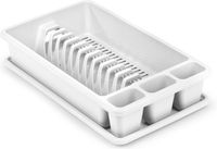 PLASTICFORTE Afwas afdruiprek met lekbak - ivoor wit - kunststof - 45 x 26 x 9 cm