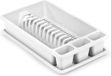 PLASTICFORTE Afwas afdruiprek met lekbak - ivoor wit - kunststof - 45 x 26 x 9 cm