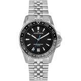 Jacques Lemans 1-2205H Liverpool Diver Heren Polshorloge - Staal - Zwart - 41mm - 20 ATM