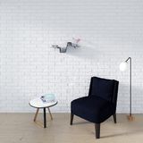 Homemania S-shaped shelf, black metal, 53 x 15 x 19 cm
