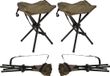 Redcliffs trépied tabouret pliant - 4x - vert armée - métal - 33 x 40 cm - Chaise de camping