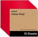 Cricut Permanent Value Vinyl - Pack of 10 Sheets - 30.5 cm × 30.5 cm (12" × 12") - Red