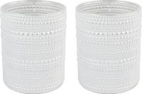 Countryfield Bougeoir chauffe-plat - 2 pièces - Aurora - verre - blanc perle/argent - D8 x H10 cm