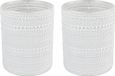 Countryfield Bougeoir chauffe-plat - 2 pièces - Aurora - verre - blanc perle/argent - D8 x H10 cm
