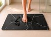 edihome, Tapis de bain en diatomite, 40 x 60 cm, tapis de pierre, séchage rapide, antidérapant, avec nœud, robuste, absorbant, antibactérien, pour douche et salle de bain (Marbre Noir)