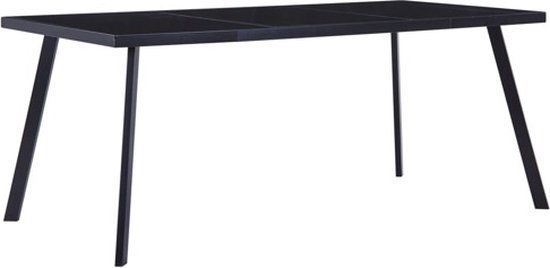 vidaXL Eettafel 160x80x75 cm gehard glas zwart