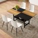STILVORA Ensemble de table à manger 160 Cm - Avec étagère de rangement et 6 chaises - Pour cuisine et coin repas - MDF Métal PU - Marron Blanc Noir