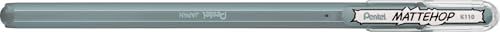 Pentel Mattehop K110V Gelroller met zeer dekkende inkt in matte afwerking, 1,0 mm, grijs (12 stuks)