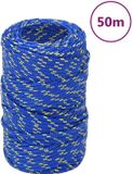 vidaXL Boottouw 2 mm 50 m polypropyleen blauw