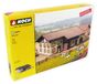Ferme miniature en bois, échelle HO 1:87, dimensions : 17,3 x 15,6 x 8,2 cm