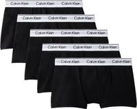 Calvin Klein Underwear 5-pack boxershorts voor heren, zwart, effen, 95% katoen, 5% elastaan, maat 164/176