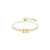 Swarovski Matrix Tennis Armband Verguld Metaal Bruin Kristal Goudkleurig