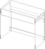 VEVOR Acryl Bureau, 2-laags Transparante Entreetafel met Plank