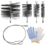 Brosse de cheminée 6 pièces avec racleur flexible