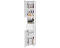Merkloos Badkamerkast - Klassiek Wit MDF - 30 cm x 30 cm x 170 cm