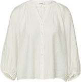 s.Oliver Blouse Crème Manches trois quarts Col en V Coupe droite Viscose
