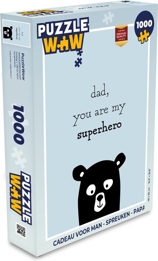 MuchoWow Puzzel Papa - Quotes - Dad you are my superhero - Spreuken - Legpuzzel - Puzzel 1000 stukjes volwassenen