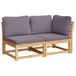 Acaciahout 2-delige Loungeset met kussens