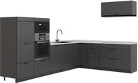 Vicco Hoekkeuken Fame-Line, Donkergrijs/Antraciet, 327 x 227 cm