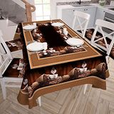 PETTI Artigiani Italiani - Tafelkleed, keukentafelkleed, design Caffee, 1 x 24-zits (140 x 450 cm), 100% Made in Italy