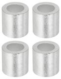 Manchon de serrage en aluminium avec œillet, 5/8 pouce (16 mm), argent, 4 pièces