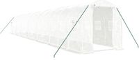 vidaXL Tuinkas met stalen frame, wit, 28 m², 14x2x2 meter