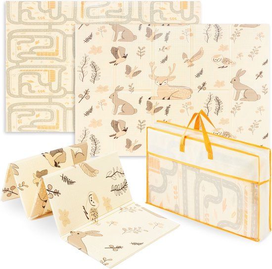 Merkloos / Sans marque Schuimmat voor Baby's, Dubbelzijdige Opvouwbare Mat Groot 180 x 120 x 1 cm, Boho-stijl Mat voor Kinderkamer, XPE Schuimmat voor Baby