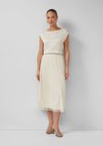 s.Oliver Geplooide midi rok van mesh met jersey voering