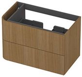 INK - Links Afgeronde Onderkast Fineer 2 Laden Softclose Tbv Grepen - 800x450x520 Mm - Light Veneer