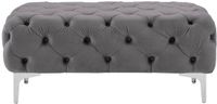 Vente-unique Chesterfield-poef van antracietgrijs velours EDWINA