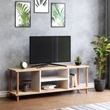 [en.casa] TV-meubel Ærøskøbing 120x29x43 cm houtkleurig wit