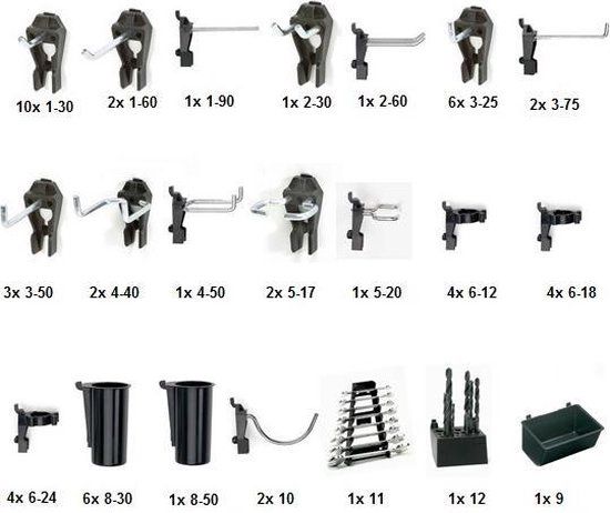 Raaco Super Clip Set - 84 stuks - Zwart/Zilverkleurig