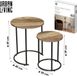 Urban Living "JOYA" Set van 2 ronde bijzettafels Ø30xH39 cm en Ø40xH49 cm Bruin/Zwart