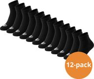 Vinnie-G Quarter Sokken Zwart - 12 paar - Maat 43/46