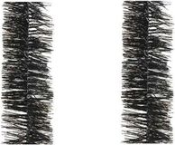 Decoris guirlande de Noël - 2x - noir - 270 x 7 cm - aluminium/lametta - décoration sapin de Noël
