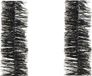 Decoris guirlande de Noël - 2x - noir - 270 x 7 cm - aluminium/lametta - décoration sapin de Noël