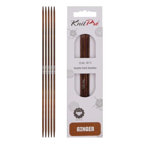 KnitPro Ginger sokkendraad 2,5 mm x 12,5 cm - Houten breinaald