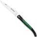 Laguiole en Aubrac Ébène, Incrustation Malachite, Plaques sculptées à la main, couteau de poche, 12 cm