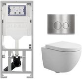 Geberit QeramiQ Dely Swirl Compact Toiletset - Inbouwreservoir UP320 - Glans Wit