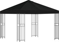 vidaXL Prieel 3 x 3 m Zwart Polyester en Staal 190 gsm
