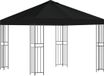 vidaXL Prieel 3 x 3 m Zwart Polyester en Staal 190 gsm