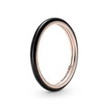 PANDORA ME Black Enamel Stackable Ring 189655C01 - Size 52