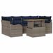 vidaXL Tuinbank Set 7 stuks Grijs en Marineblauw