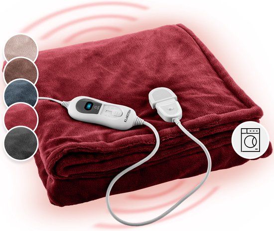 Dr. Watson XL elektrische deken - 180 x 130 cm - 120W - 3 standen - Fleece - Wijn