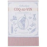 Theedoek Coucke Theedoek Coq AU VIN CCK476-CCK1, 50 x 75 cm, rood