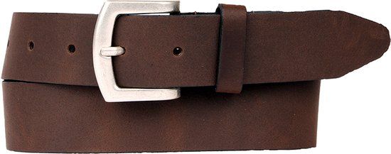 Petrol Industries Riem Heren - Broekriem - Verstelbaar - Leer - Bruin - 85 cm - S