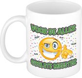 Bellatio Decorations Cadeau mok/beker - Voor de aller coolste meester - wit - 300 ml
